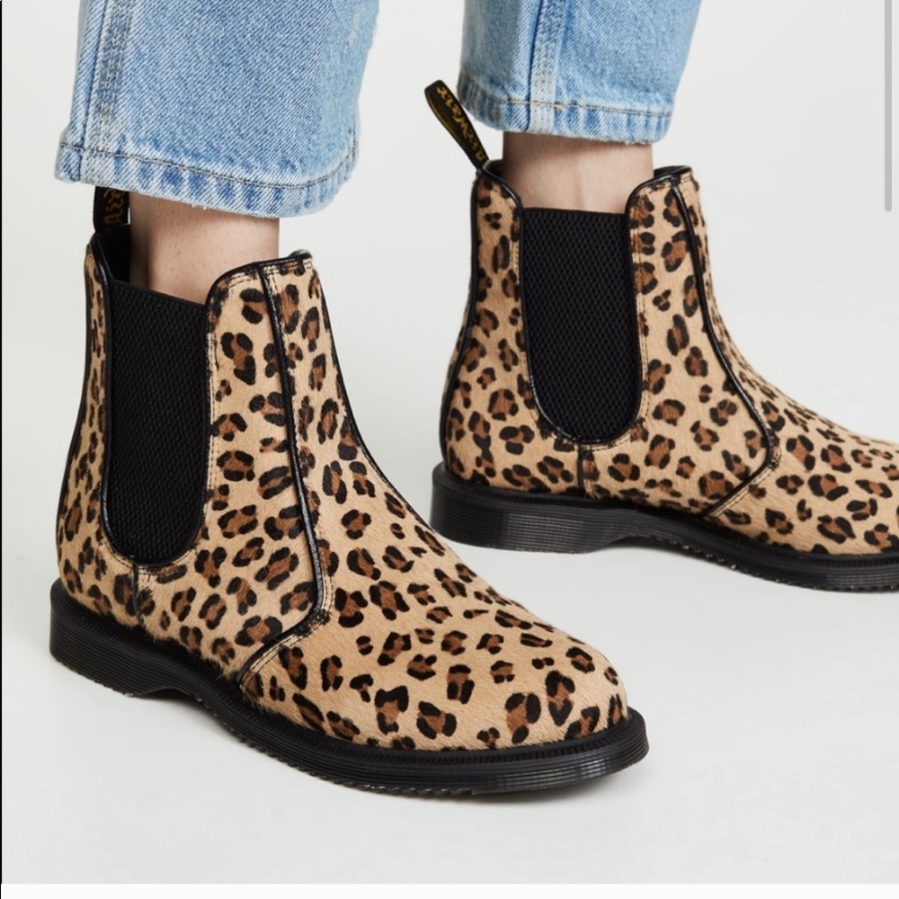 Dr. Martens Leopard Print Chelsea Ankle Boots - Tan & Black